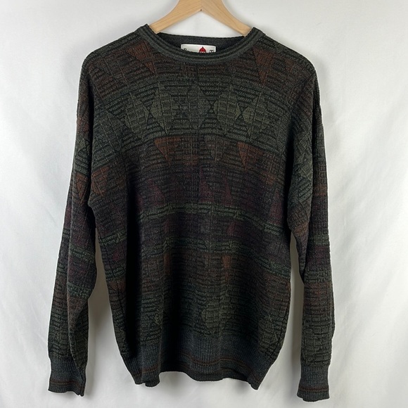 Florence Tricot Vintage Wool Blend Made In Italy Crewneck Sweater Grandpa Golf - Picture 1 of 10